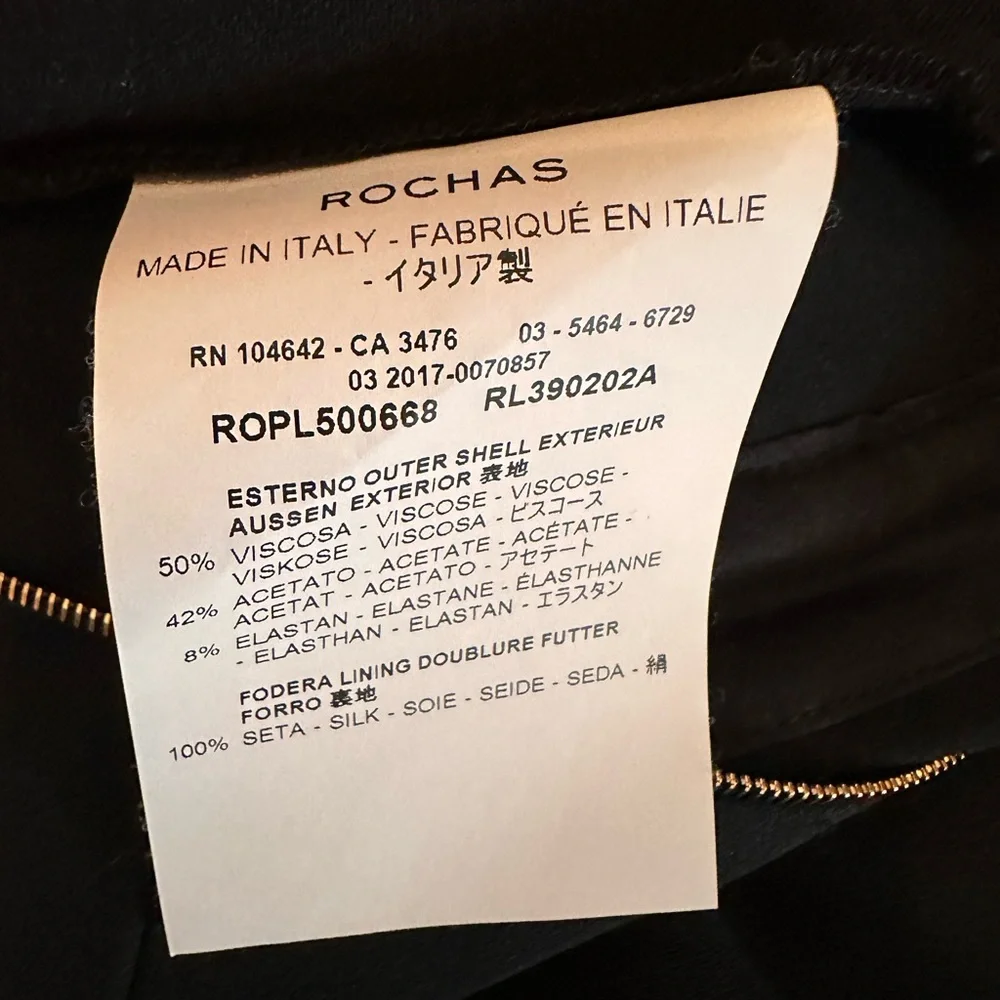 Rochas black ruffles detail fit & flare back zipper sleeveless 10 midi dress - Picture 13 of 16